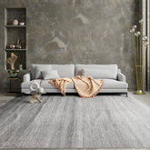 9' x12'  Charcoal White Color Hand Knotted Persian Wool and Silk Modern & Contemporary Oriental Area Rug